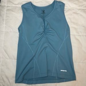 Patagonia Sleeveless Athletic Top Ruched V-Neck